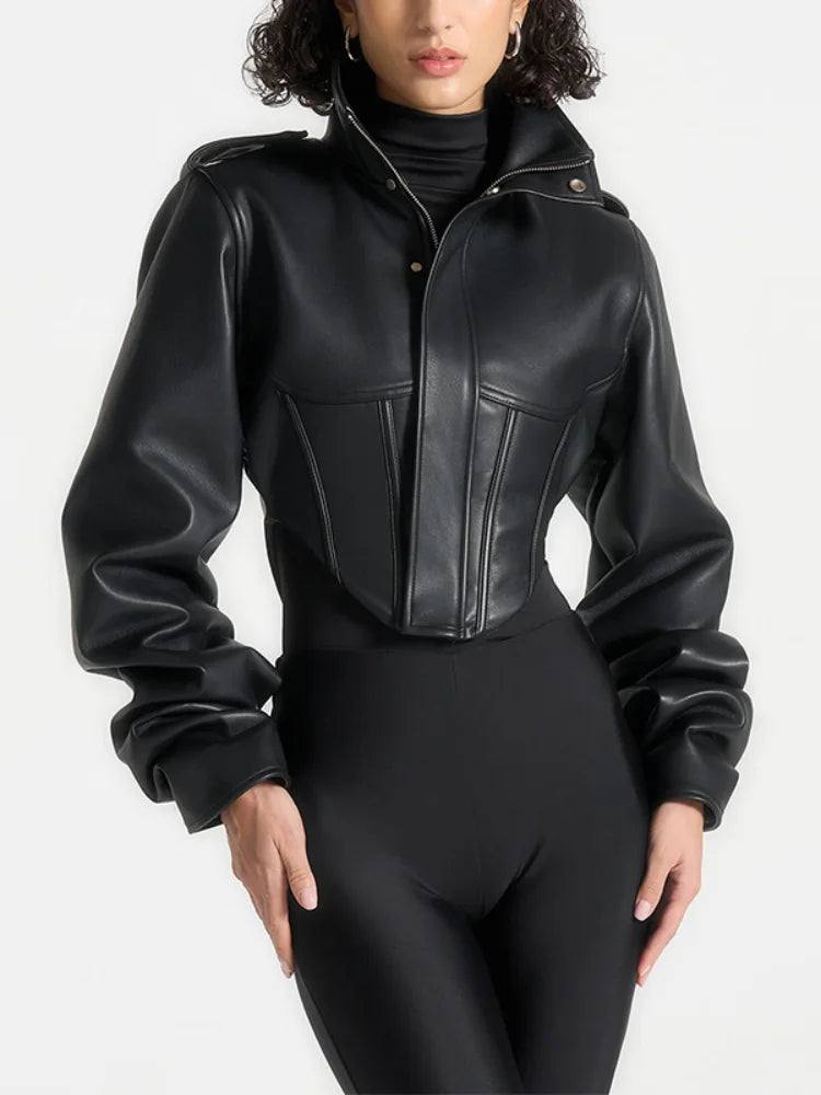 Veste Cuir Vintage Femme