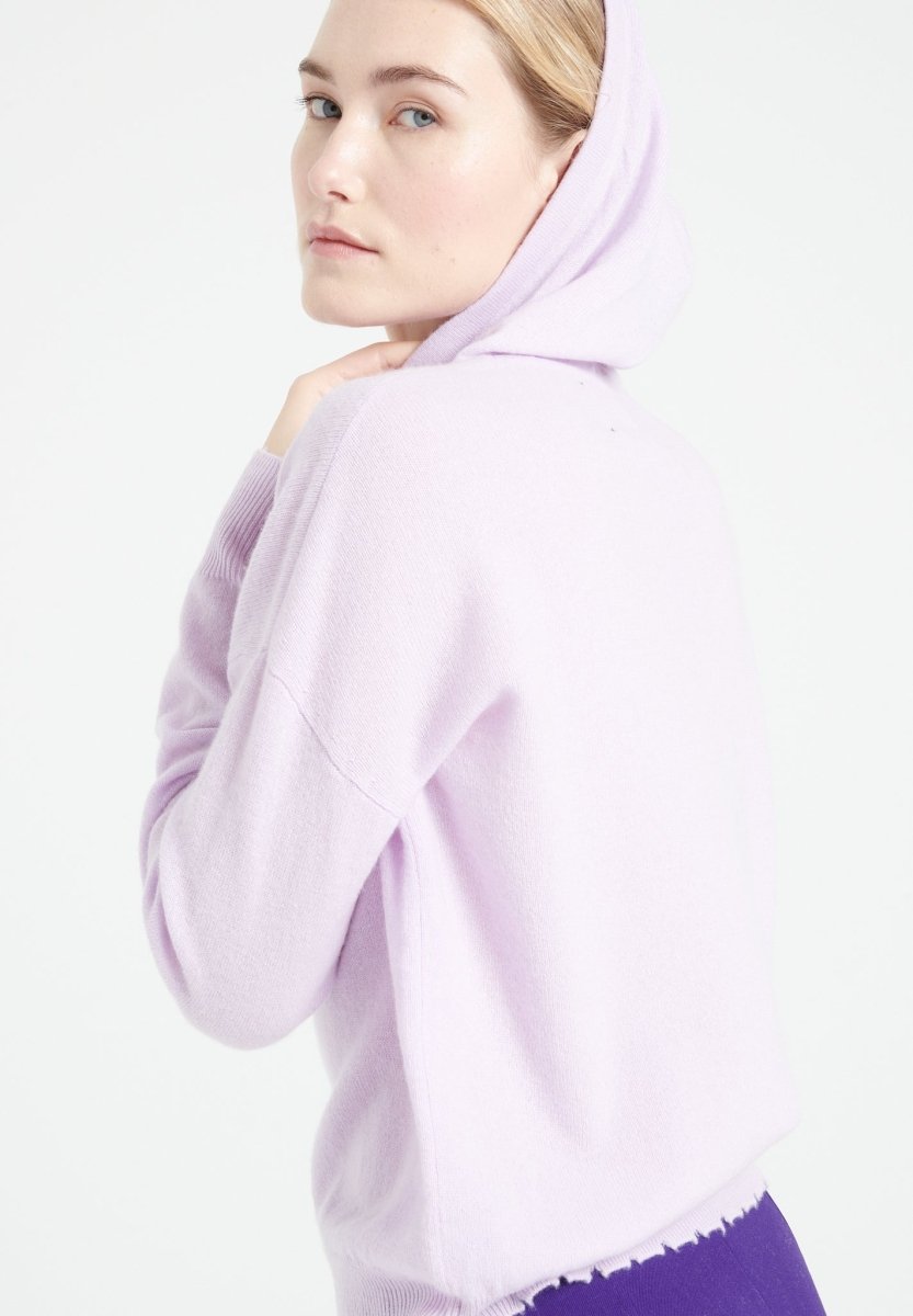 Sweat Ă capuche femme en cachemire lilas - MIA 16