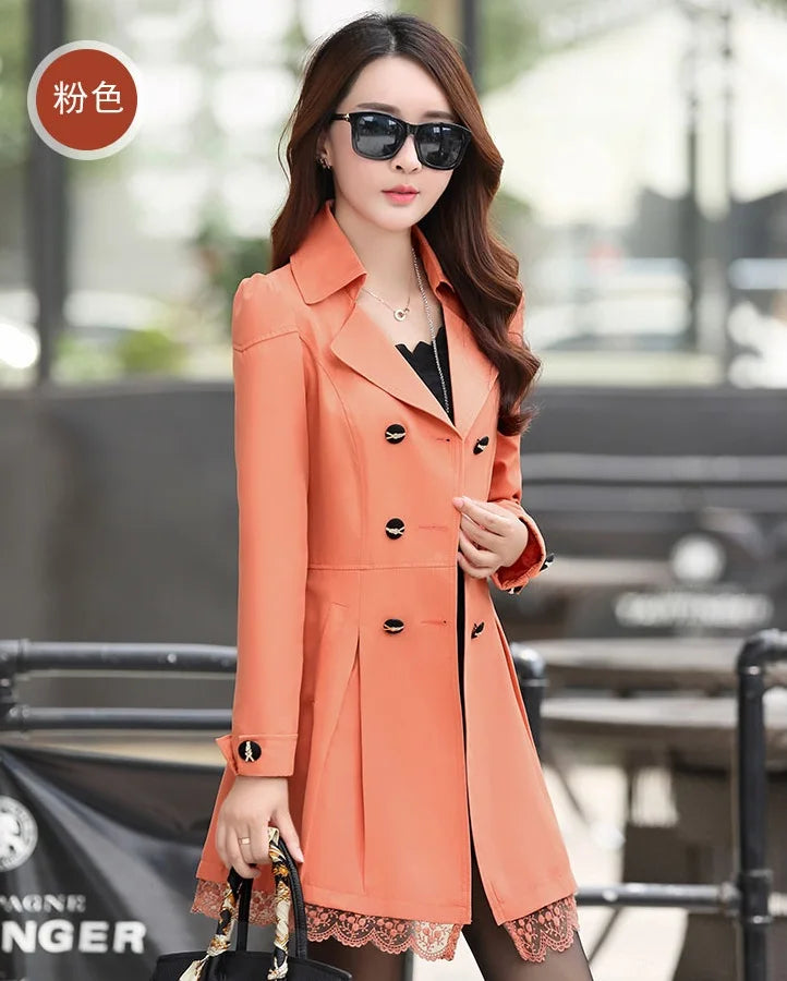 Trench-Coat Double Boutonnage Dentelle