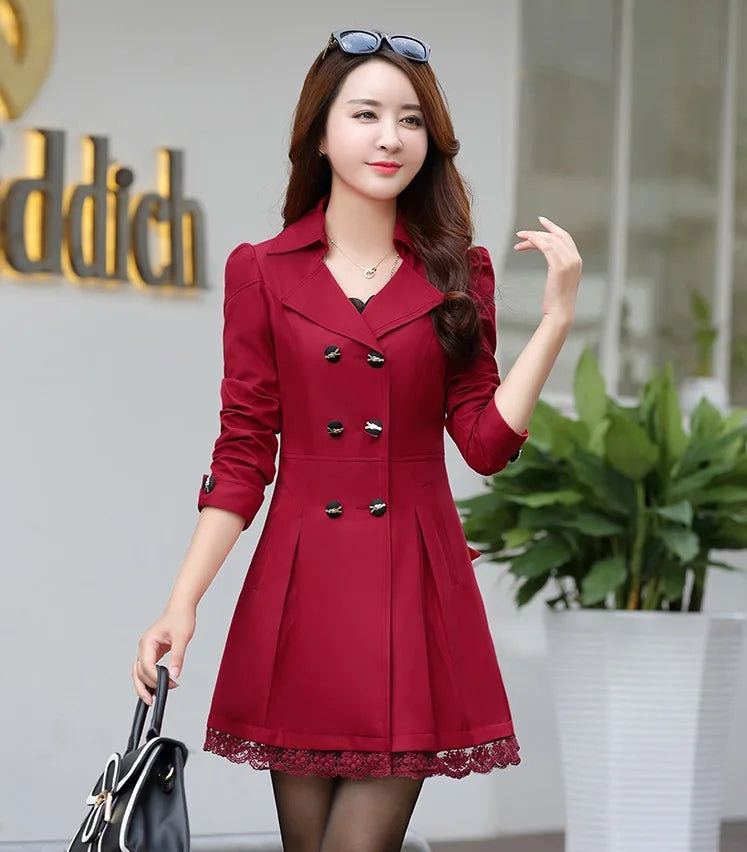 Trench-Coat Double Boutonnage Dentelle