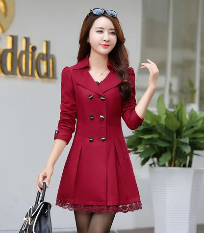 Trench-Coat Double Boutonnage Dentelle