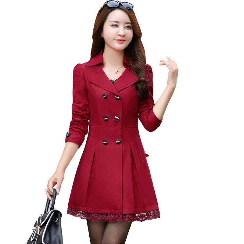 Trench-Coat Double Boutonnage Dentelle