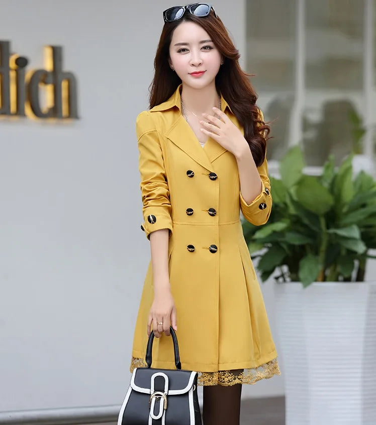 Trench-Coat Double Boutonnage Dentelle