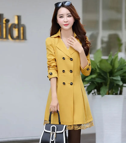 Trench-Coat Double Boutonnage Dentelle