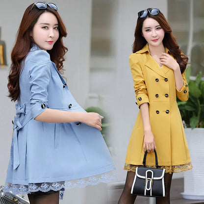 Trench-Coat Double Boutonnage Dentelle