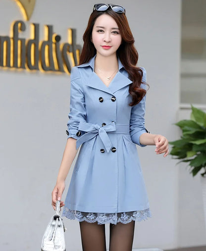 Trench-Coat Double Boutonnage Dentelle
