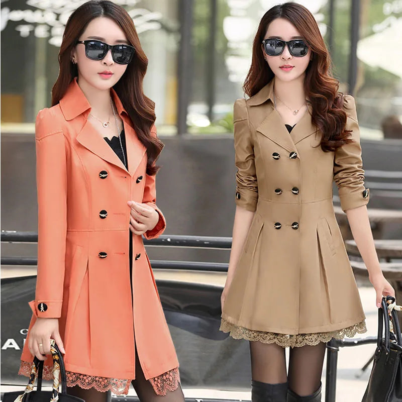 Trench-Coat Double Boutonnage Dentelle