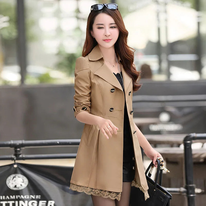 Trench-Coat Double Boutonnage Dentelle