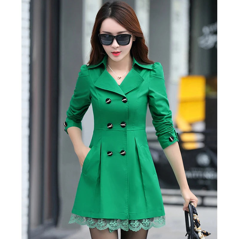 Trench-Coat Double Boutonnage Dentelle