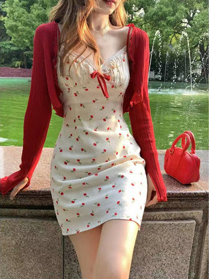 Ensemble Robe Florale et Gilet