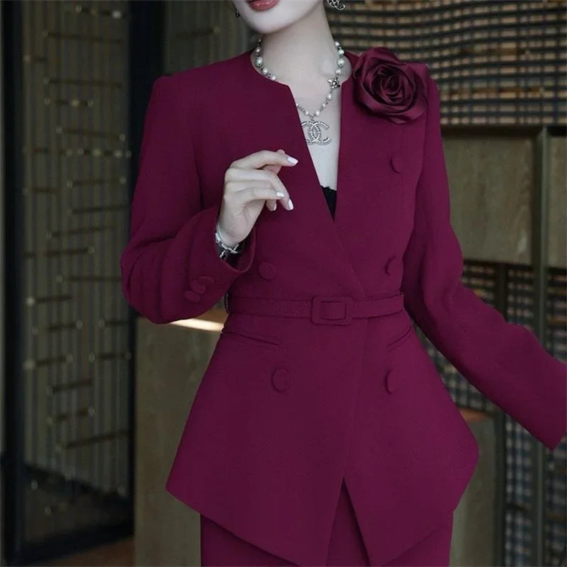 Ensemble 2 Pièces Femme Élégant - Veste & Jupe Sirène