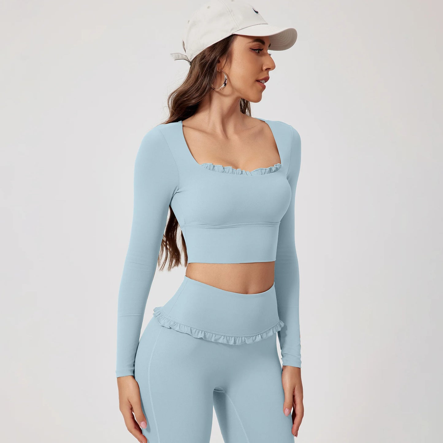 Ensemble Sport Femme 2 Pièces Automne Hiver - Yoga Gym Séchage Rapide Manches Longues