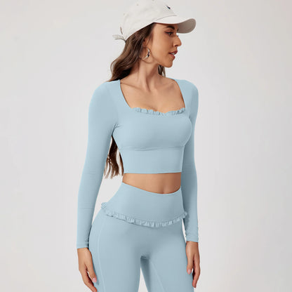 Ensemble Sport Femme 2 Pièces Automne Hiver - Yoga Gym Séchage Rapide Manches Longues