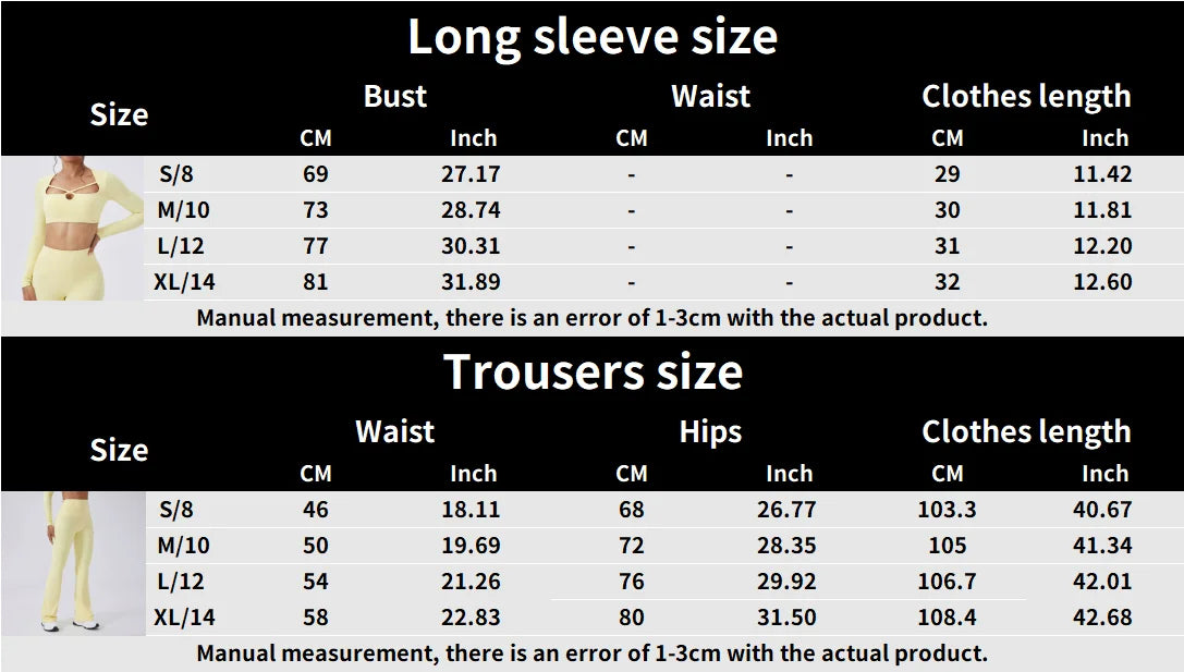 Ensemble Yoga Femme 2 Pièces - Tenue Sport Gym Leggings Manches Longues