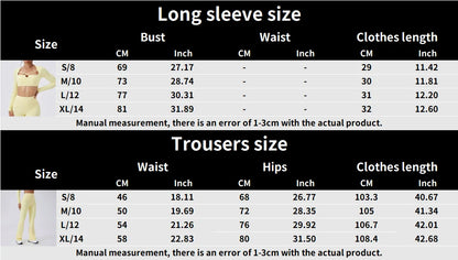 Ensemble Yoga Femme 2 Pièces - Tenue Sport Gym Leggings Manches Longues