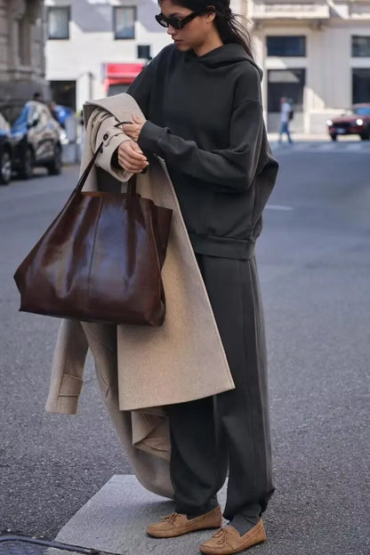 Ensemble Jogging Femme Automne Hiver 2025 - Sweat Capuche & Pantalon Ample Multi-Couleurs