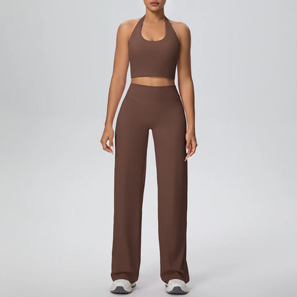 Ensemble Yoga Femme 2 Pièces – Soutien-Gorge Dos Nu et Pantalon pour Gym, Running et Fitness