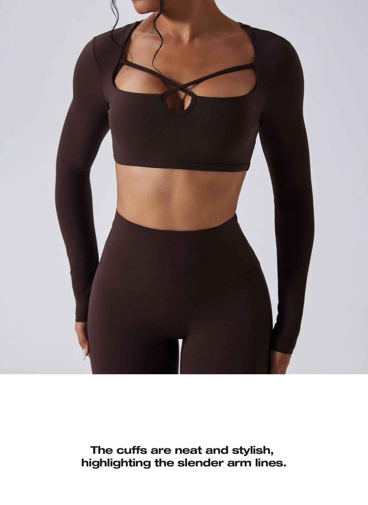 Ensemble Yoga Femme 2 Pièces - Tenue Sport Gym Leggings Manches Longues