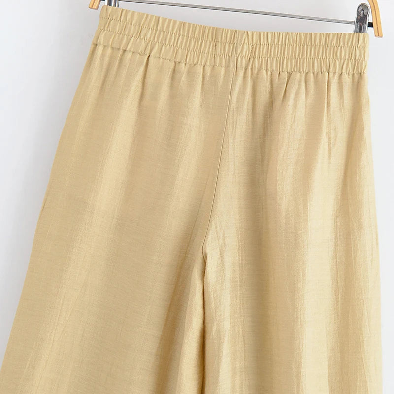 Ensemble Femme 2 Pièces Willshela - Chemise Zippée & Pantalon Taille Haute Vintage Chic