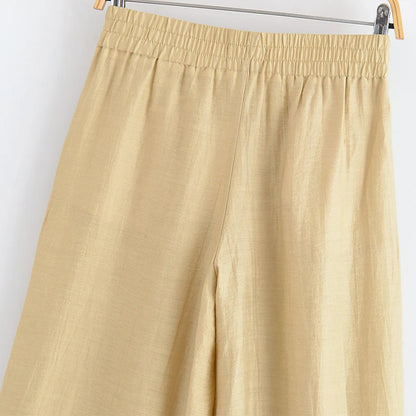 Ensemble Femme 2 Pièces Willshela - Chemise Zippée & Pantalon Taille Haute Vintage Chic