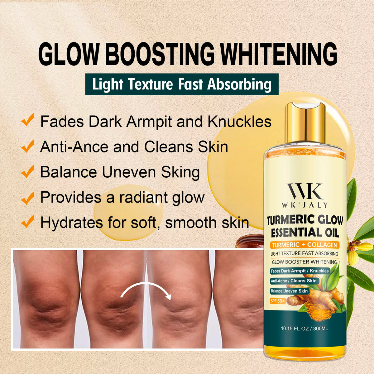 Huile Essentielle Curcuma Collagène 300ml - Blanchissante