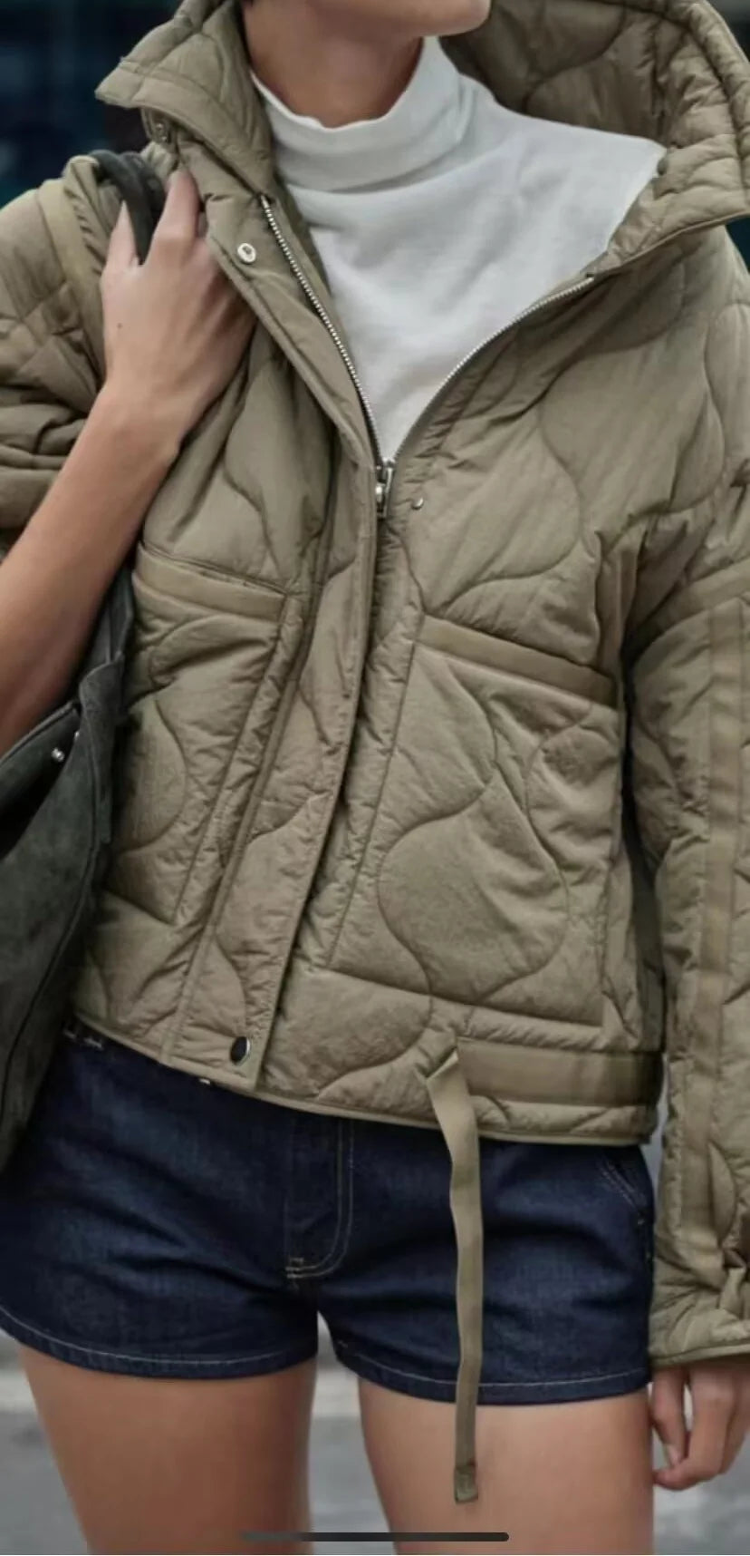 Veste Hiver Femme Col Montant Coton - Style Européen Ample Cordon Zippée