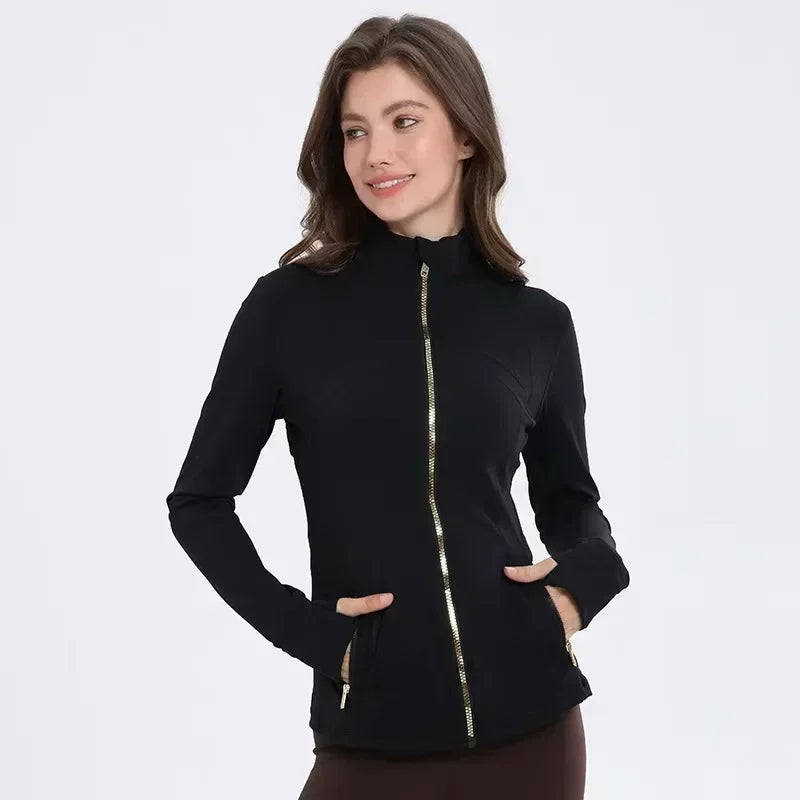 Veste de sport femme à manches longues - jogging & yoga - confort respirant - toutes couleurs disponibles.