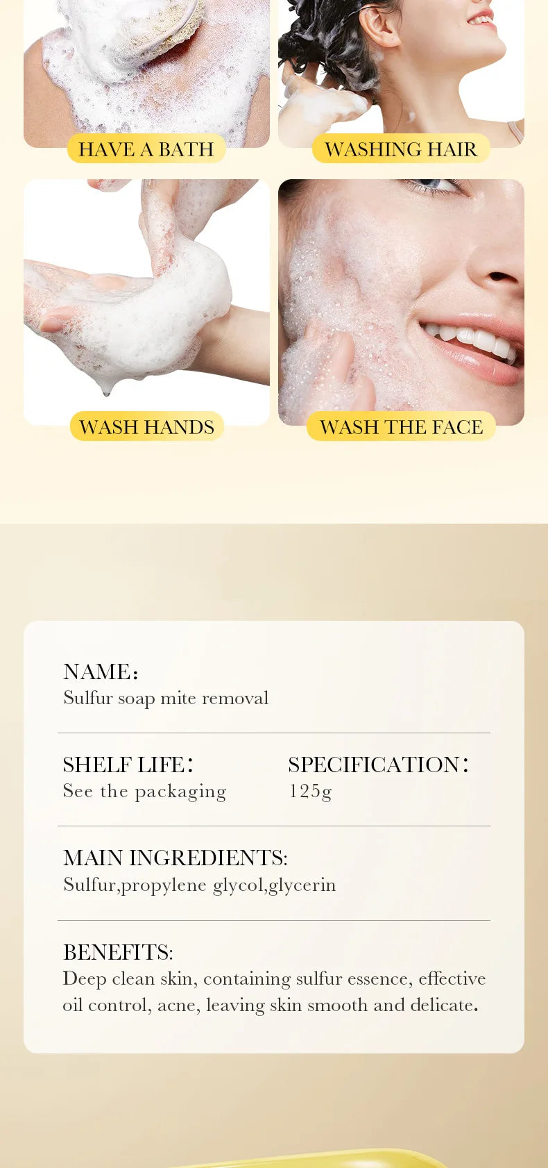 Savon Soufre SADOER Anti-Acariens Visage & Corps - Nettoyant Hydratant Artisanal