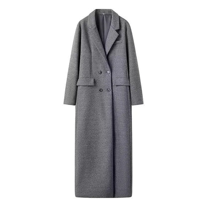 Manteau Long Gris Double Boutonnage