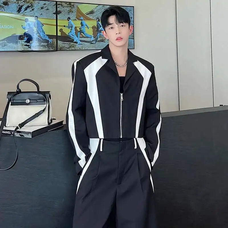 Ensemble Blazer Cuir PU Homme