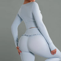 Ensemble Sport Femme 2 Pièces Automne Hiver - Yoga Gym Séchage Rapide Manches Longues