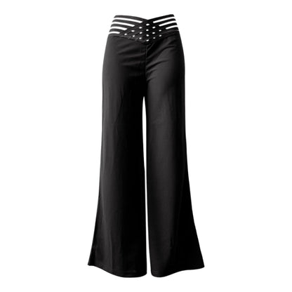Pantalon Évasé Femme Taille Haute - Élégant Bureau & Casual Printemps Été