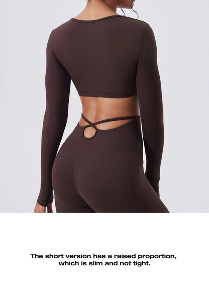 Ensemble Yoga Femme 2 Pièces - Tenue Sport Gym Leggings Manches Longues