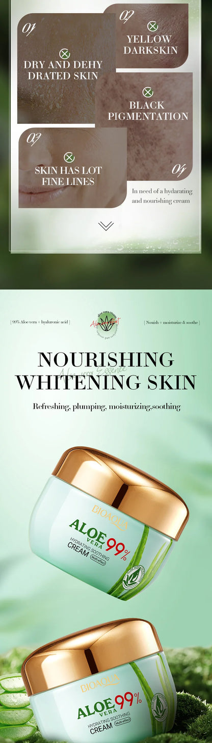 Coffret Soin Visage BIOAQUA Aloé Vera 2 Pièces - Crème Visage & Contour Yeux Hydratant