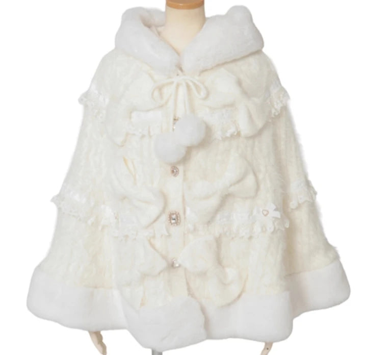 Cape Fausse Fourrure Lapin à Capuche