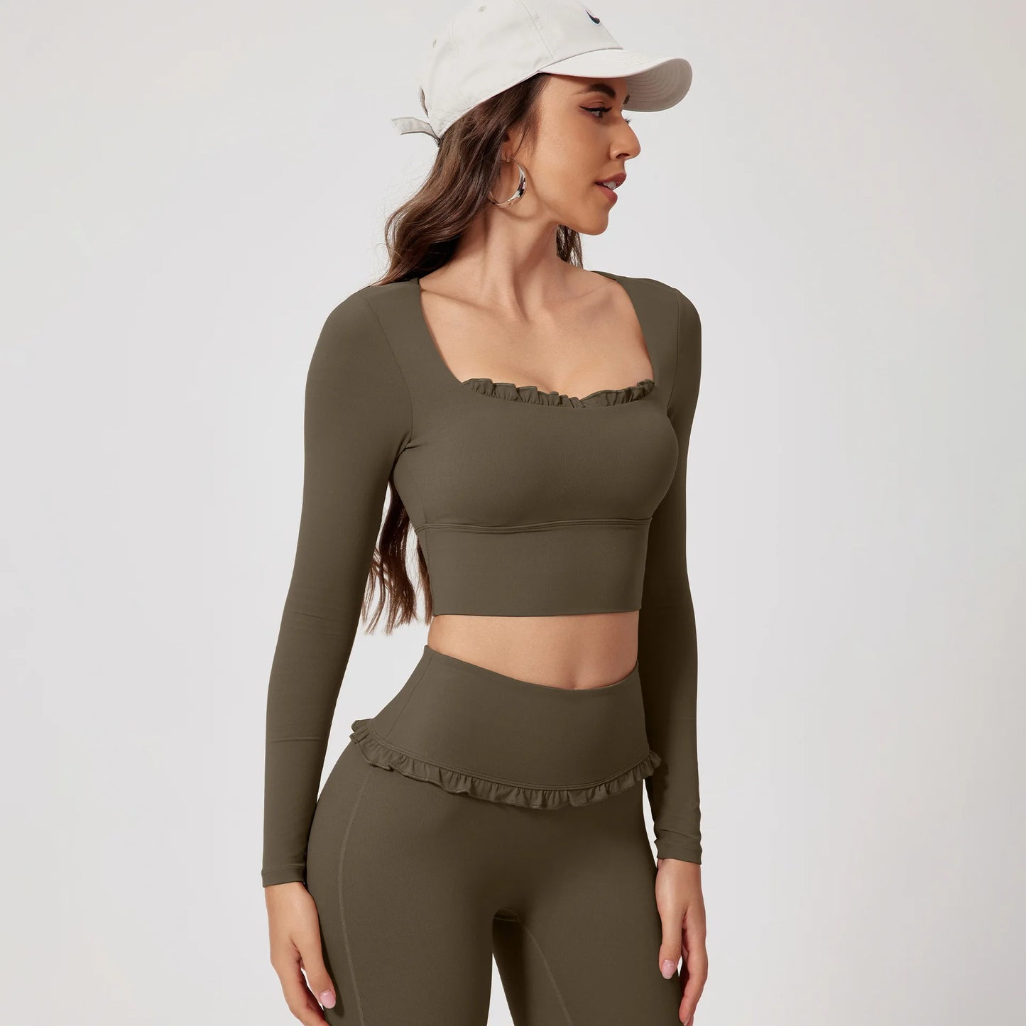 Ensemble Sport Femme 2 Pièces Automne Hiver - Yoga Gym Séchage Rapide Manches Longues