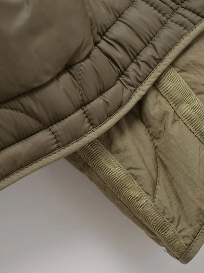 Veste Hiver Femme Col Montant Coton - Style Européen Ample Cordon Zippée