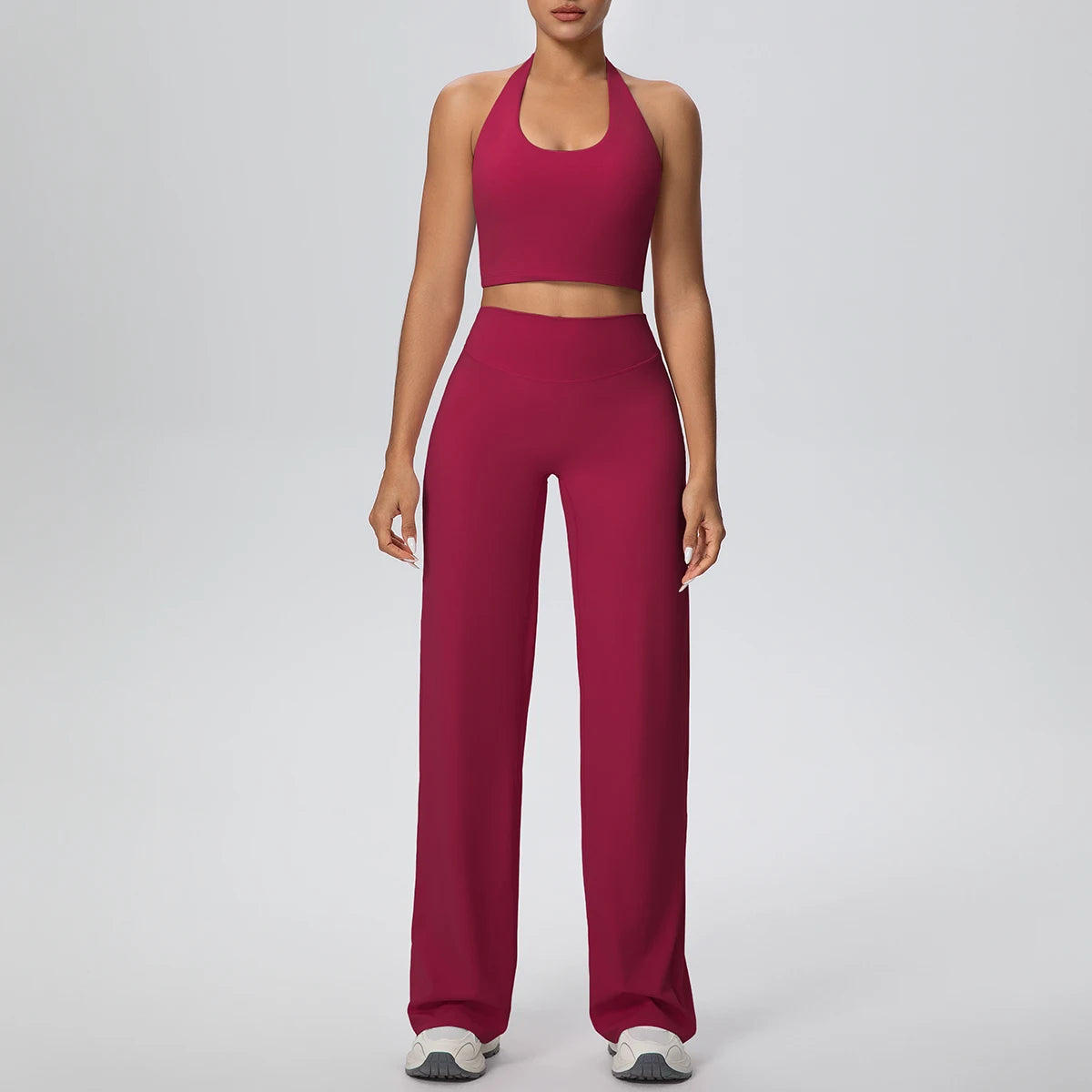 Ensemble Yoga Femme 2 Pièces – Soutien-Gorge Dos Nu et Pantalon pour Gym, Running et Fitness