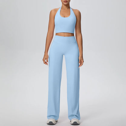 Ensemble Yoga Femme 2 Pièces – Soutien-Gorge Dos Nu et Pantalon pour Gym, Running et Fitness