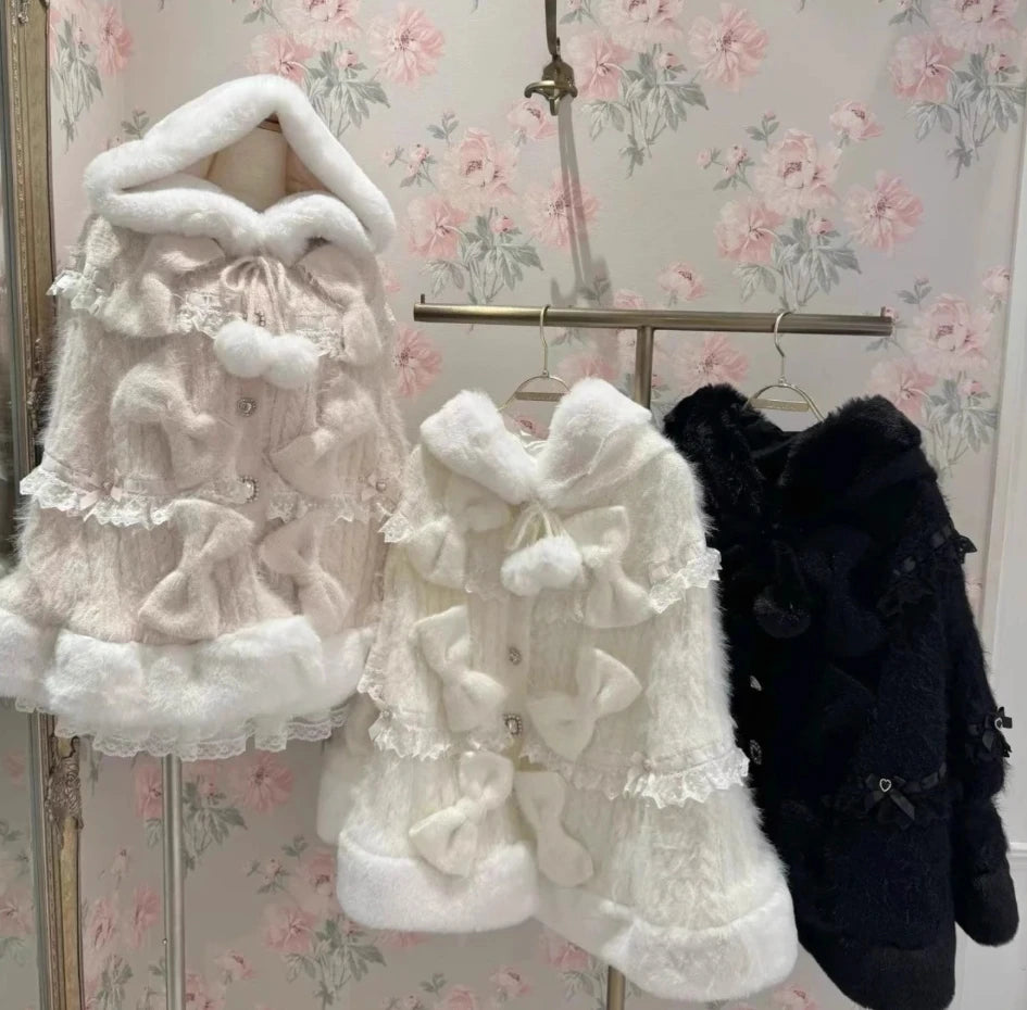 Cape Fausse Fourrure Lapin à Capuche