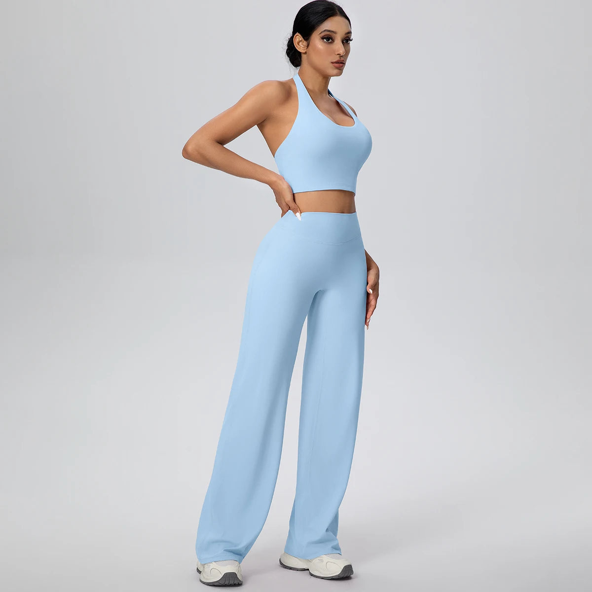 Ensemble Yoga Femme 2 Pièces – Soutien-Gorge Dos Nu et Pantalon pour Gym, Running et Fitness