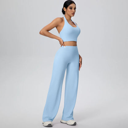 Ensemble Yoga Femme 2 Pièces – Soutien-Gorge Dos Nu et Pantalon pour Gym, Running et Fitness