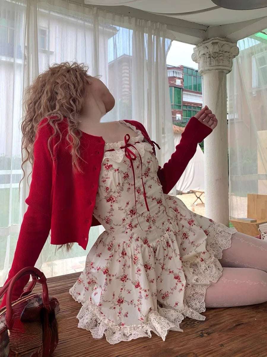 Ensemble Robe Florale et Gilet