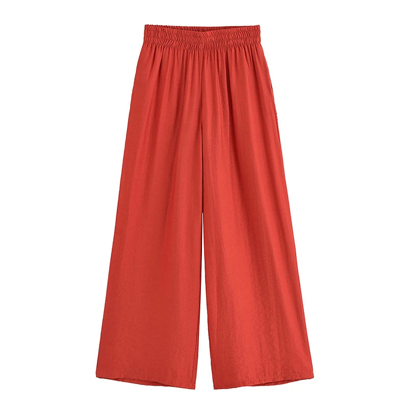 Ensemble Femme 2 Pièces Willshela - Chemise Zippée & Pantalon Taille Haute Vintage Chic