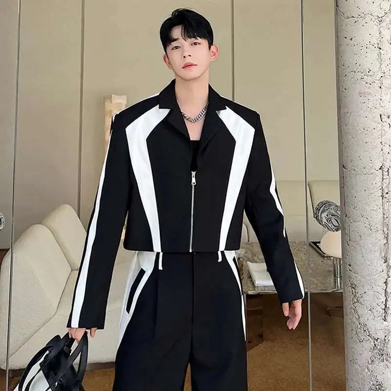 Ensemble Blazer Cuir PU Homme