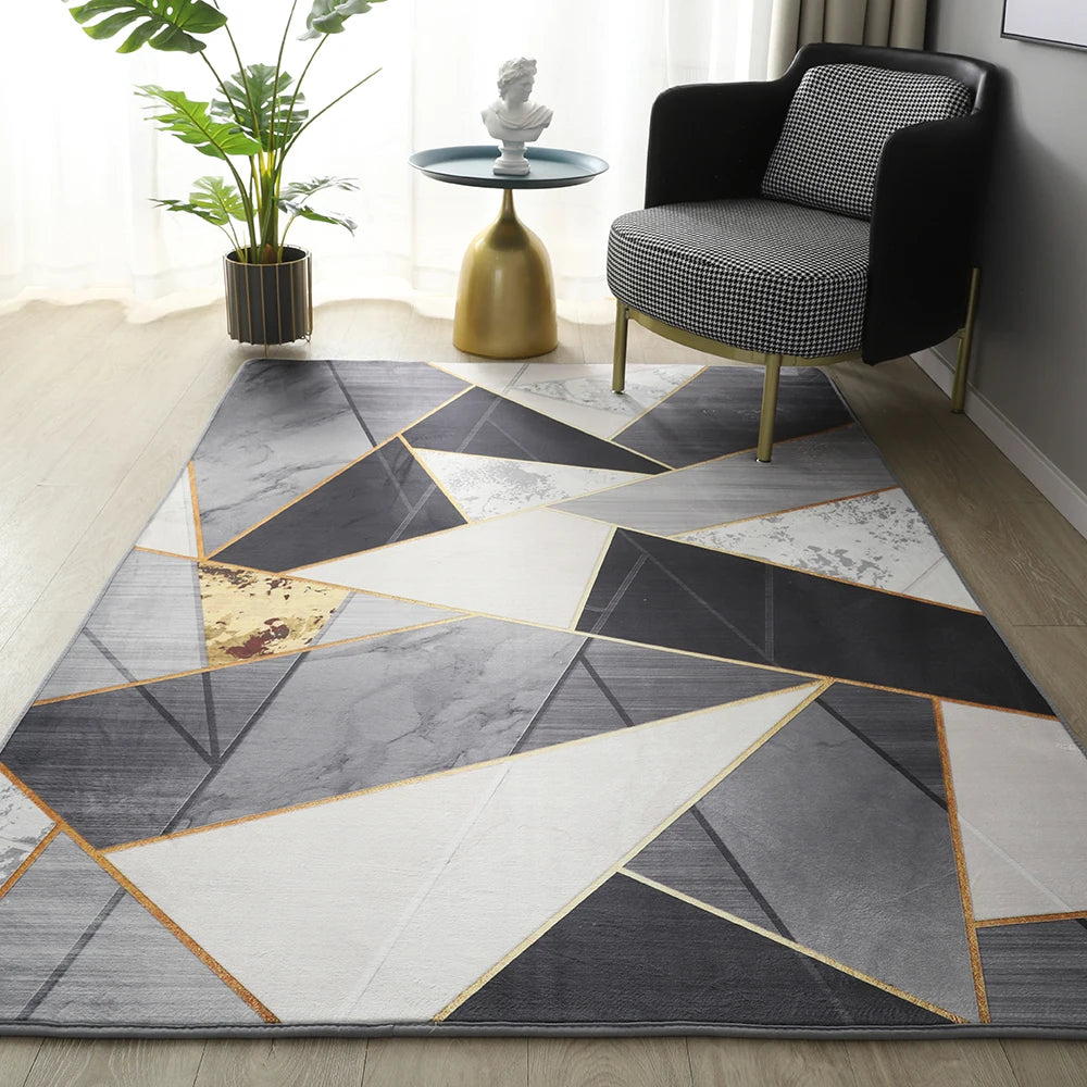 Tapis Géométrique Salon 160x230cm - Luxe Antidérapant