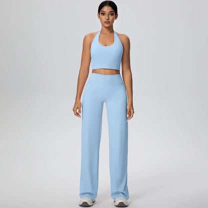 Ensemble Yoga Femme 2 Pièces – Soutien-Gorge Dos Nu et Pantalon pour Gym, Running et Fitness