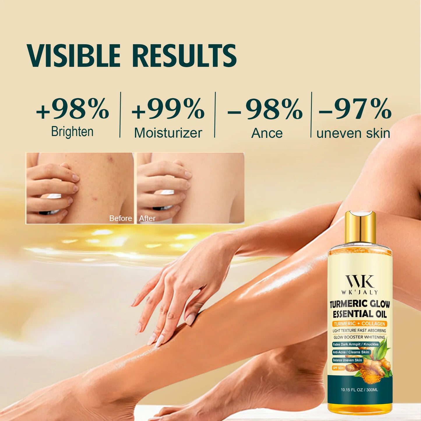 Huile Essentielle Curcuma Collagène 300ml - Blanchissante