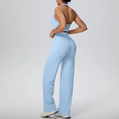 Ensemble Yoga Femme 2 Pièces – Soutien-Gorge Dos Nu et Pantalon pour Gym, Running et Fitness