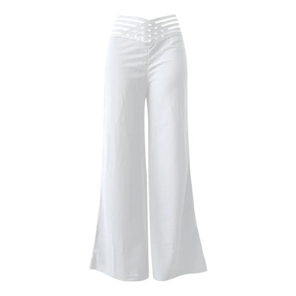Pantalon Évasé Femme Taille Haute - Élégant Bureau & Casual Printemps Été